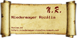 Niedermayer Rozália névjegykártya